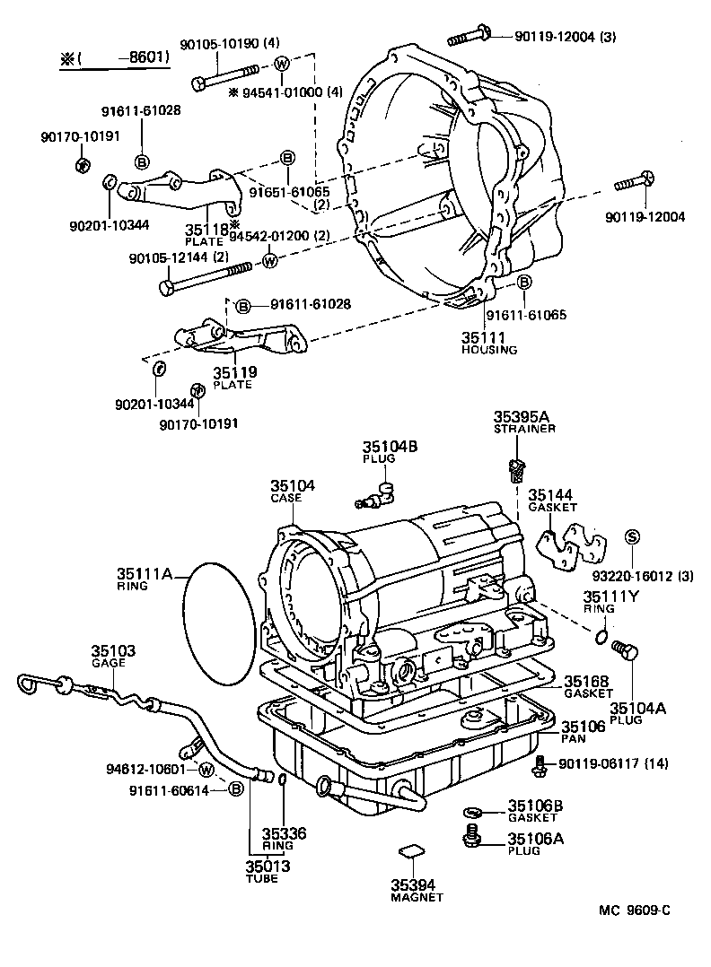 Caja de transmisión y cárter de aceite