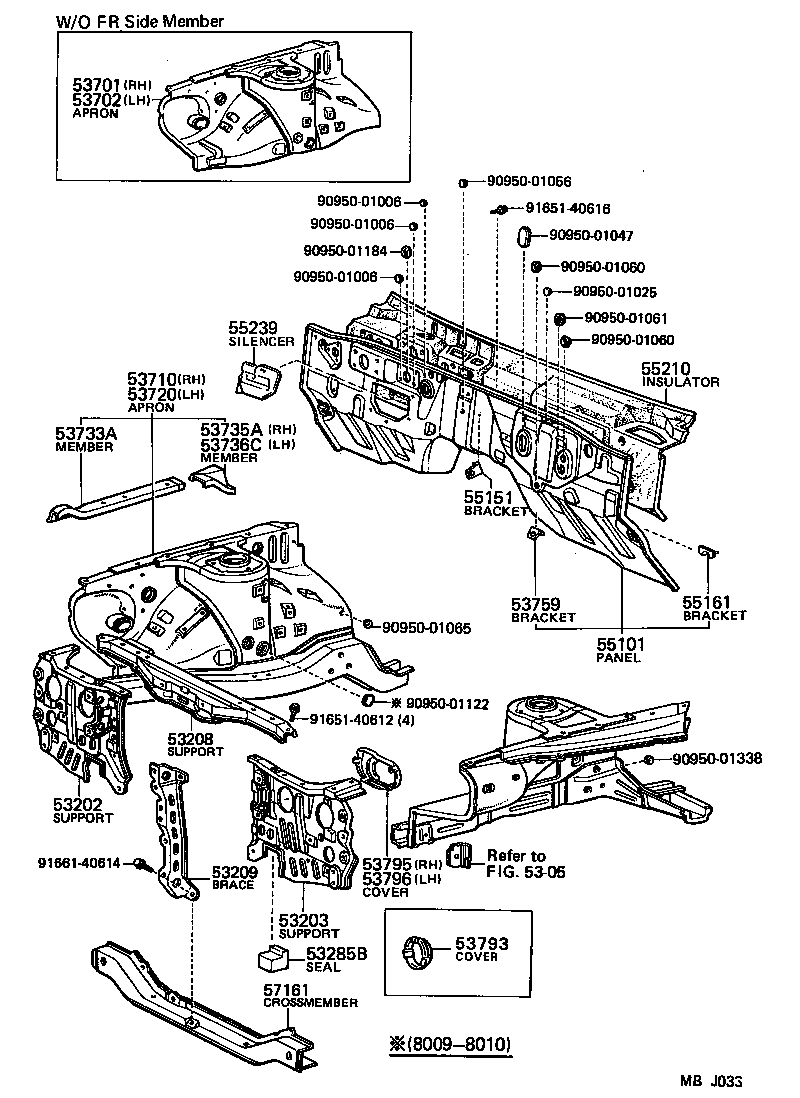 Front Fender Apron Dash Panel