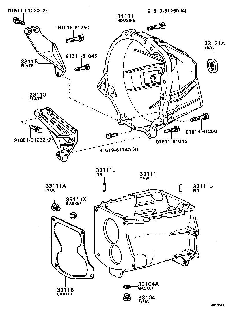 Carcasa de embrague + caja de transmisión