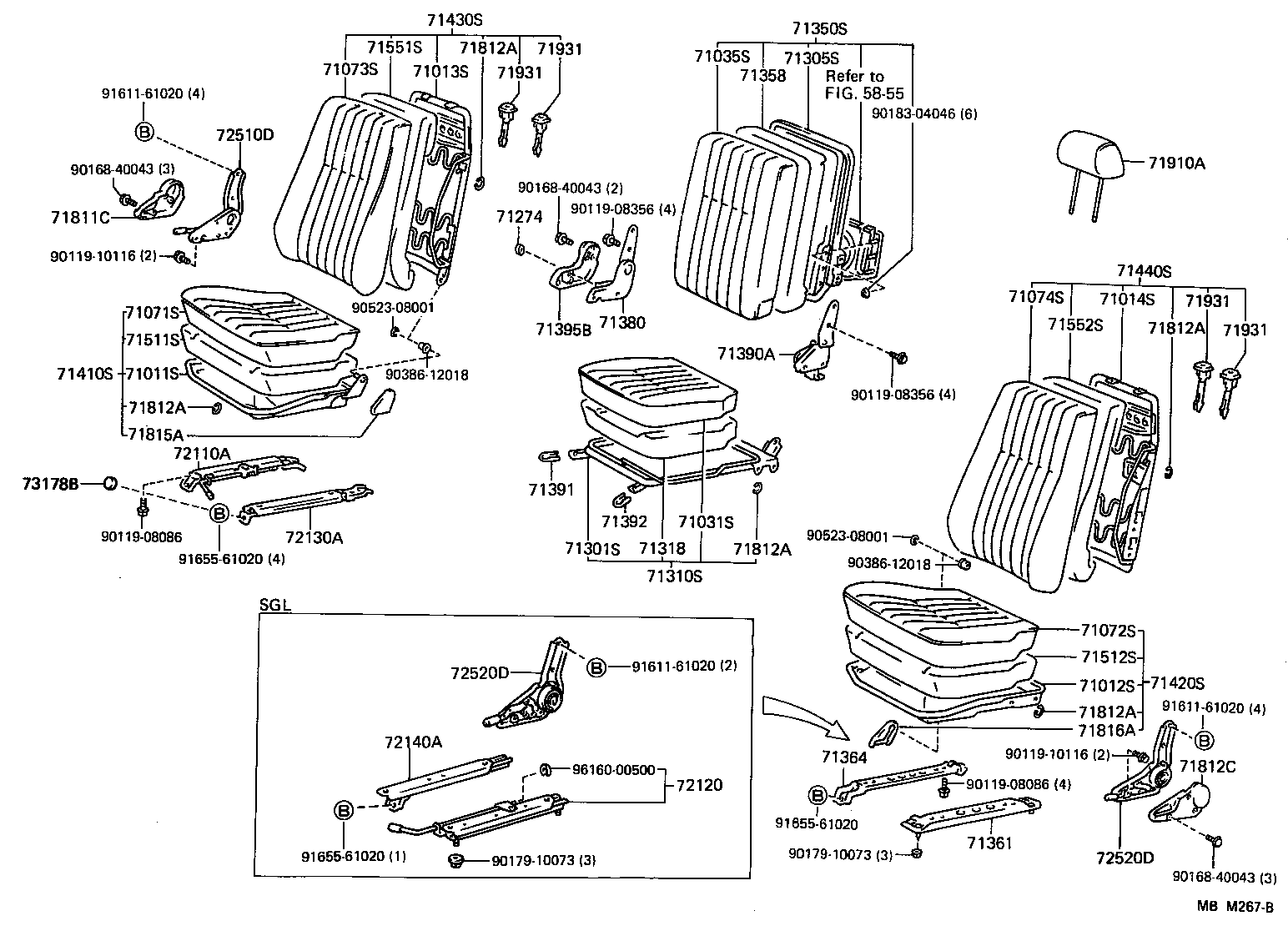 Asiento y pista del asiento