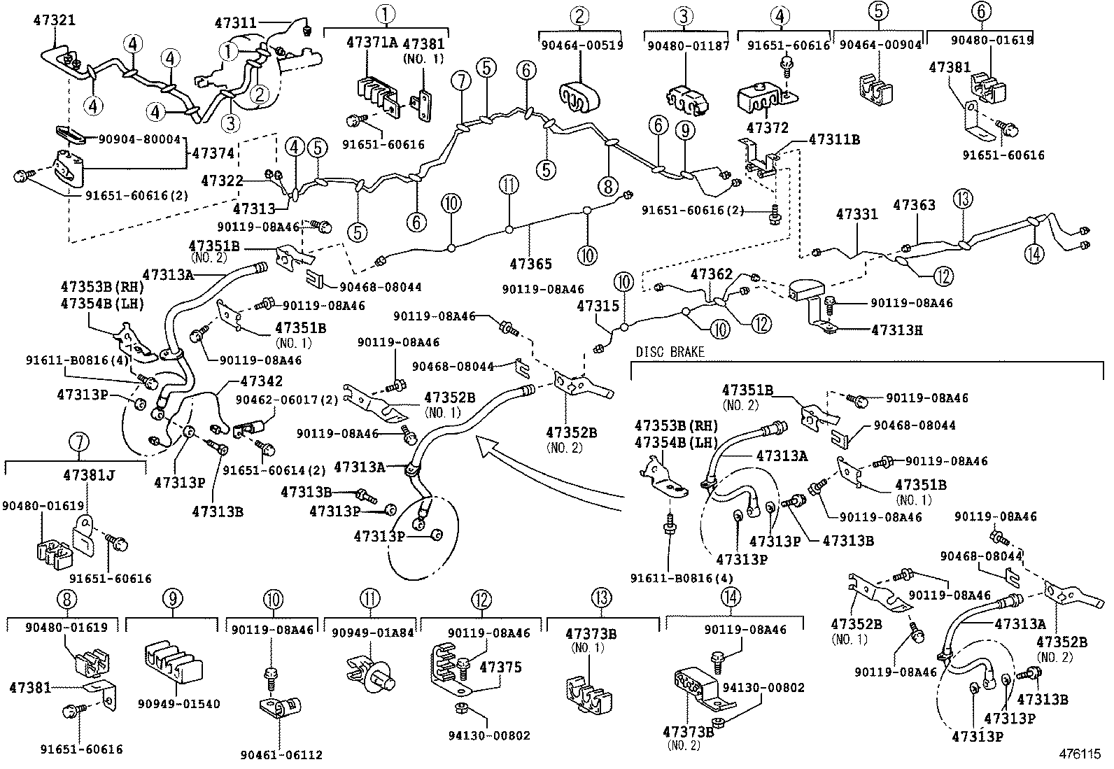 Abrazadera del tubo de freno