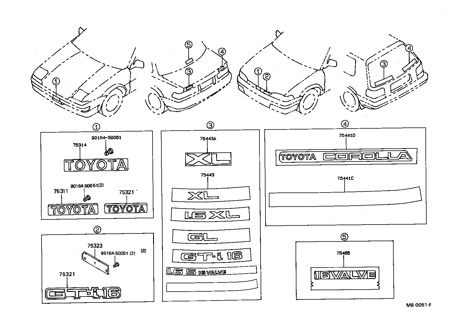 75441-12500 Plate, Back Door Name Toyota | YoshiParts