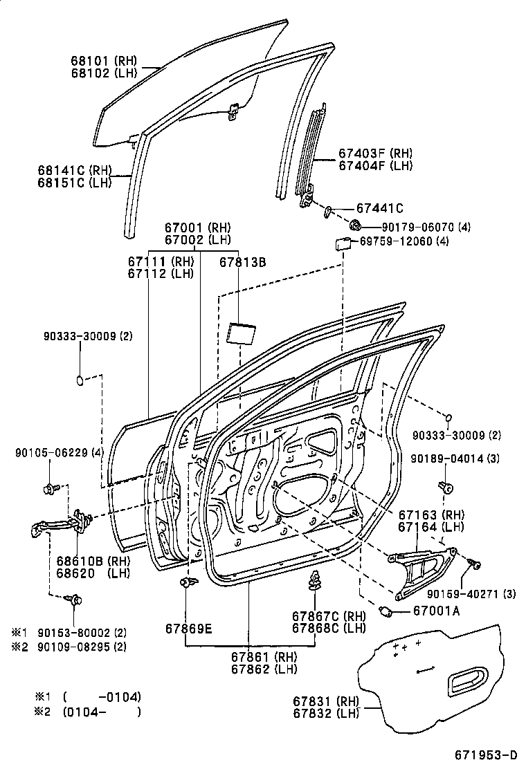 Panel de puerta delantera y vidrio