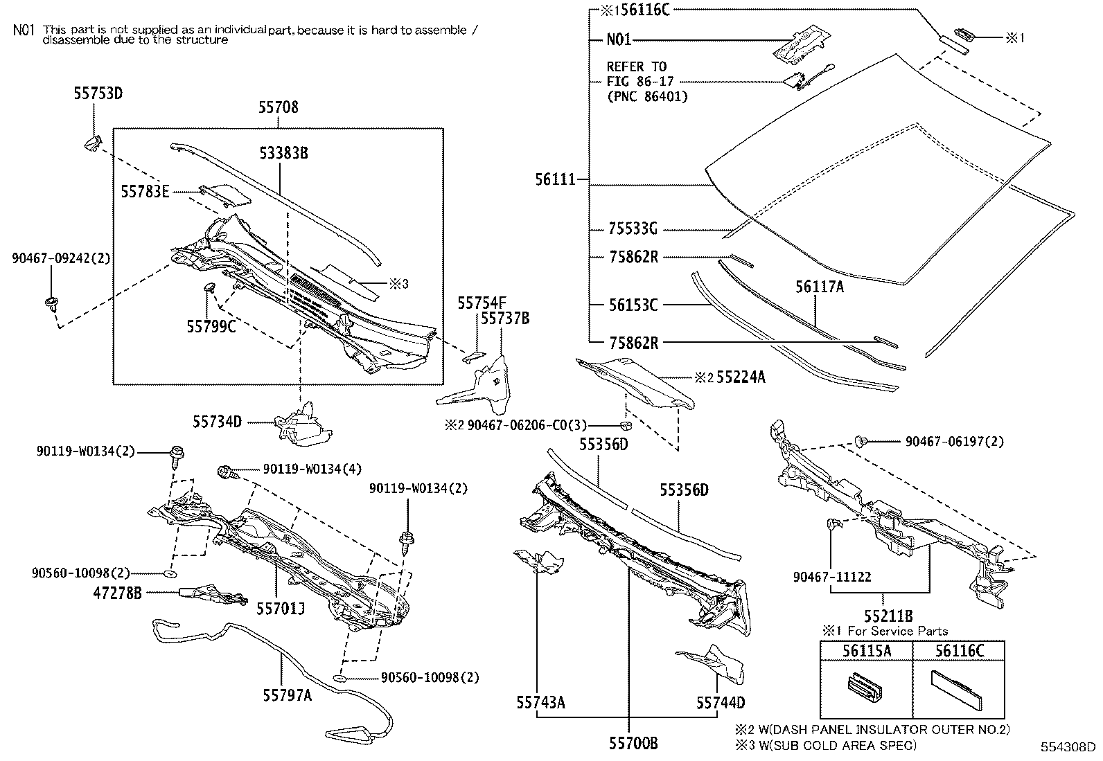 Cowl Panel & Windshield Glass