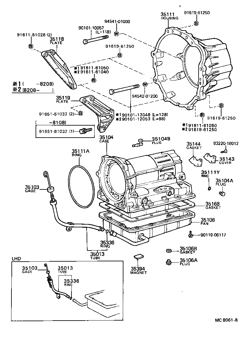 Caja de transmisión y cárter de aceite