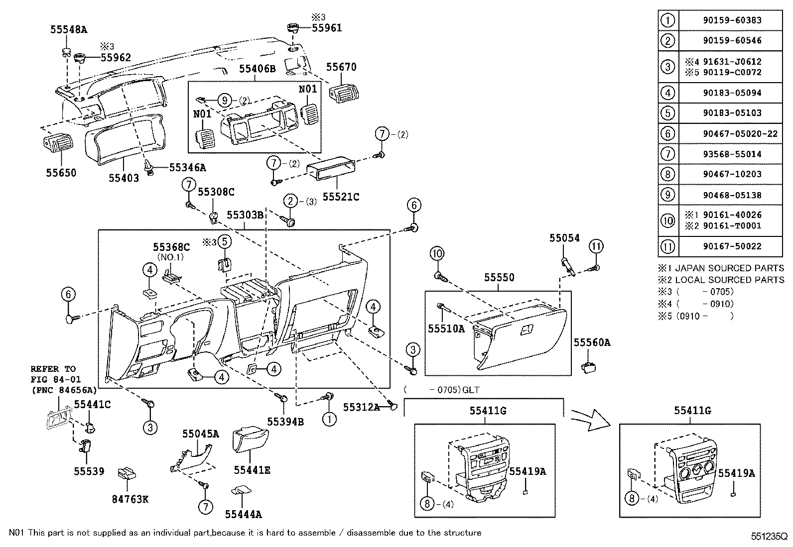 Instrument Panel Glove Compartment