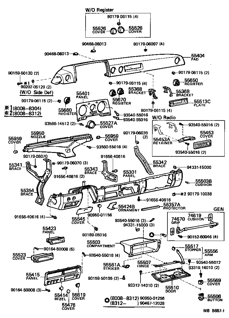 Instrument Panel Glove Compartment