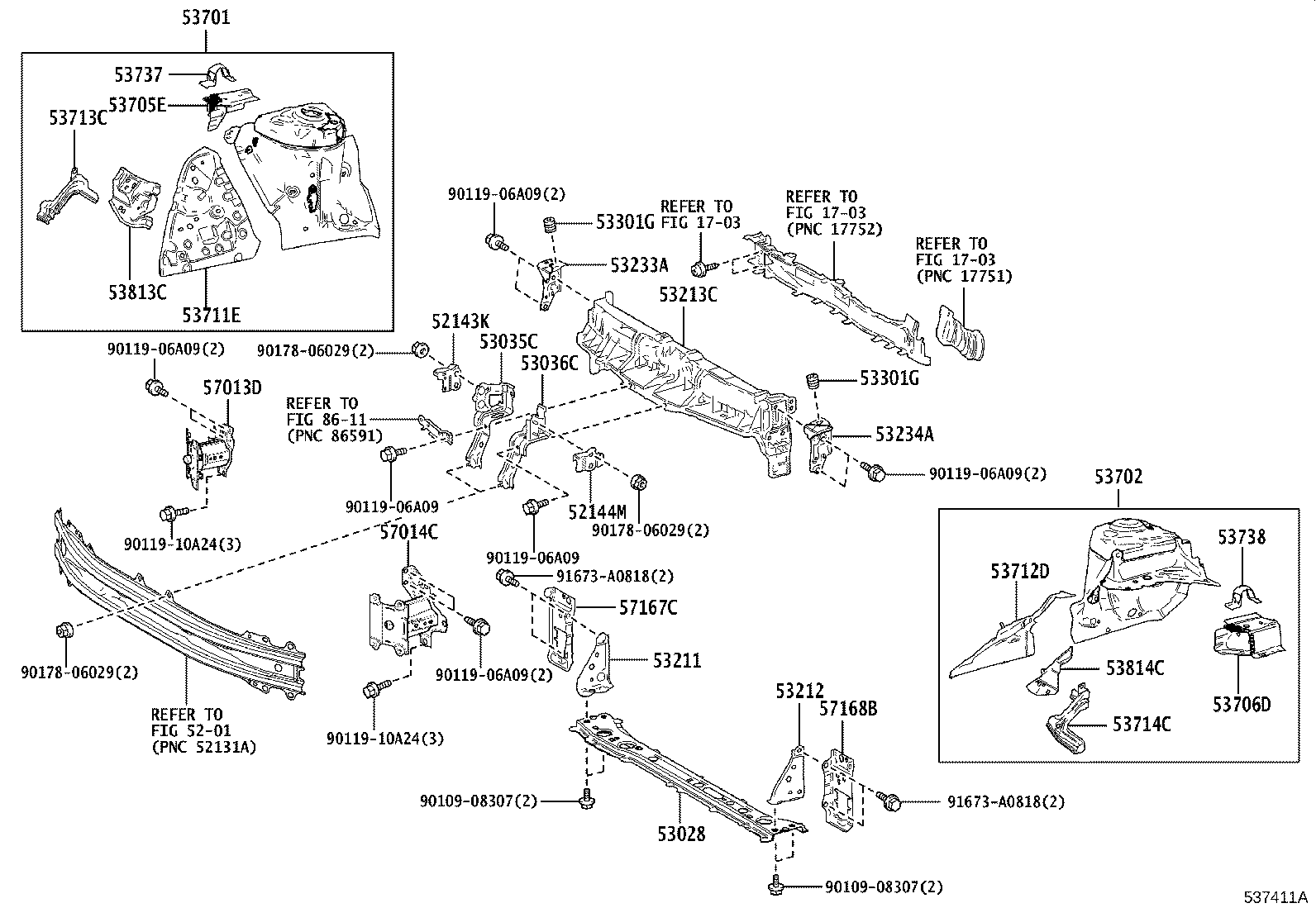 Front Fender Apron Dash Panel
