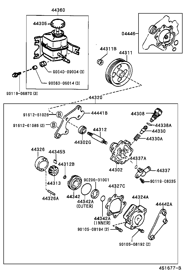 44441-33021 Bracket, Pump, Front Lexus | YoshiParts