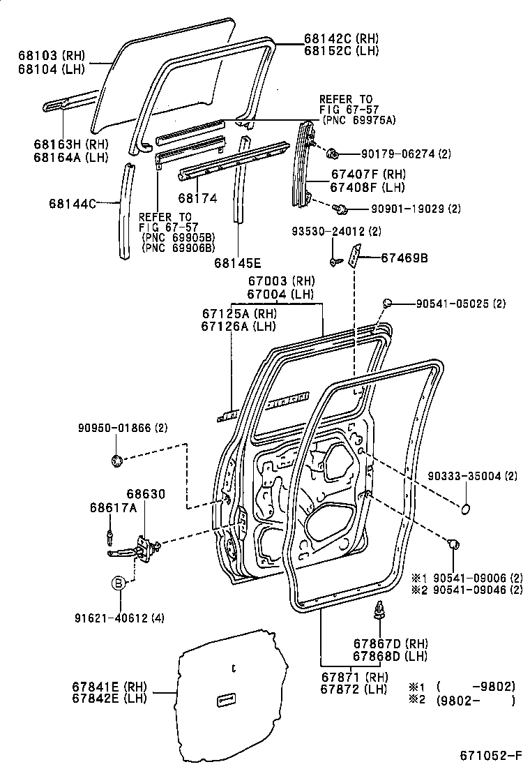 Panel de puerta trasera y vidrio