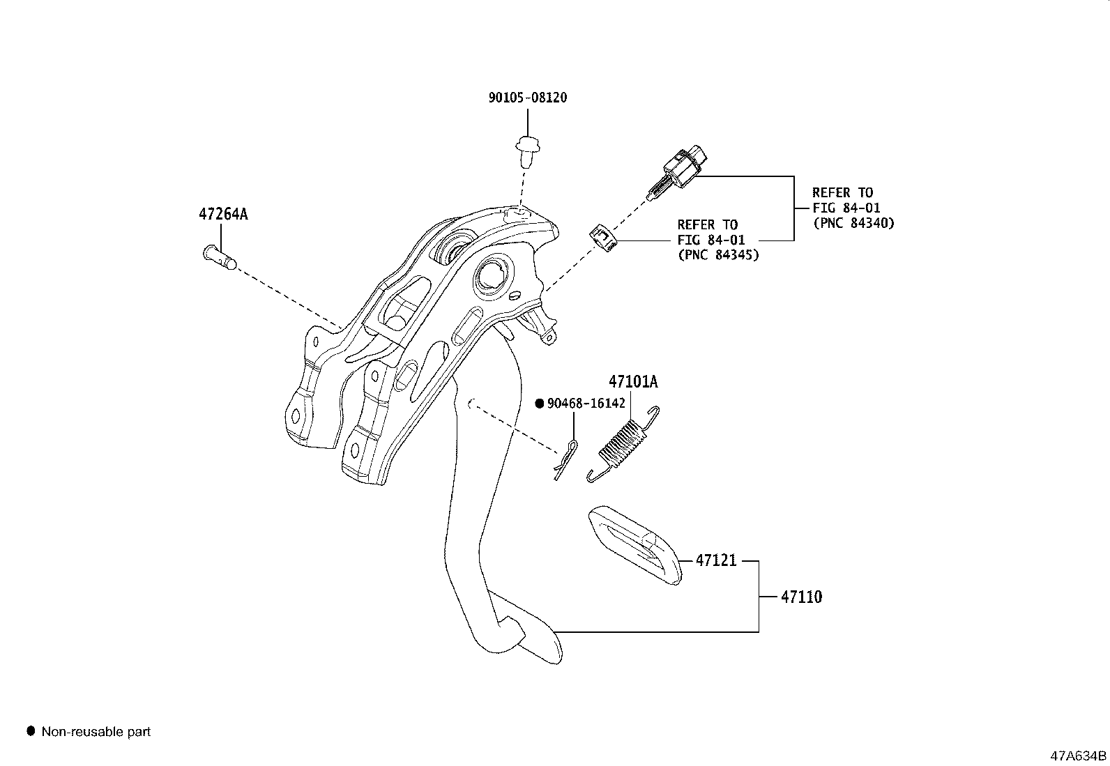 Pedal de freno y soporte