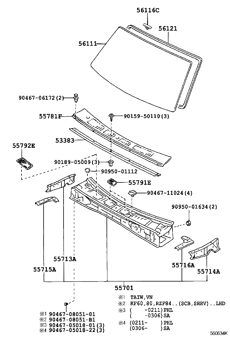 Cowl Panel & Windshield Glass