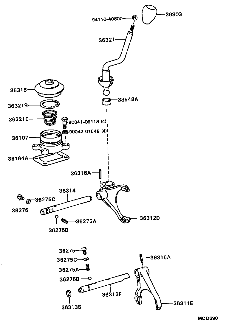 Transfer Lever & Shift Rod