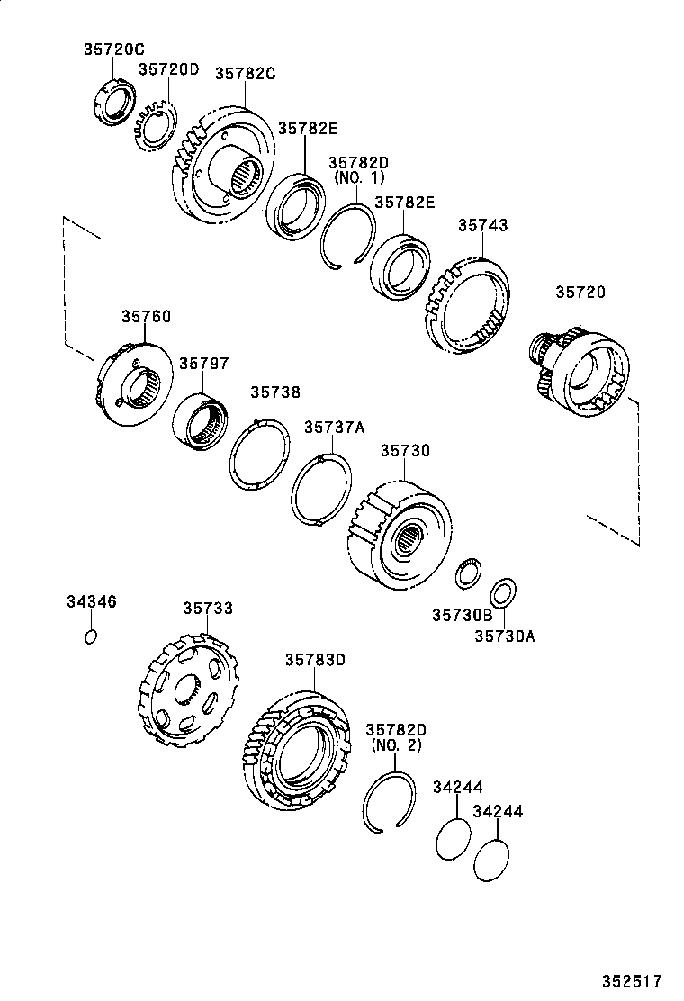 Planetary Gear, Reverse Piston & Counter Gear