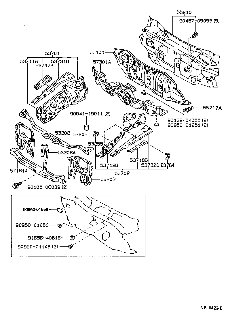 Front Fender Apron Dash Panel