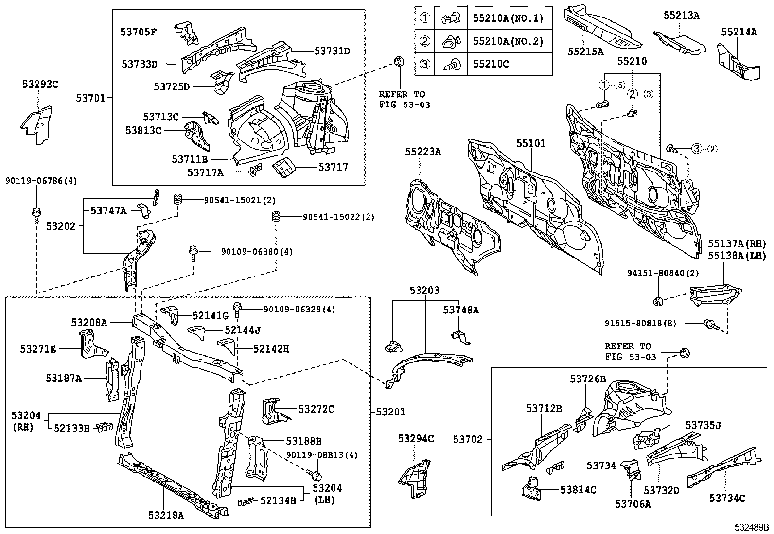 Front Fender Apron Dash Panel