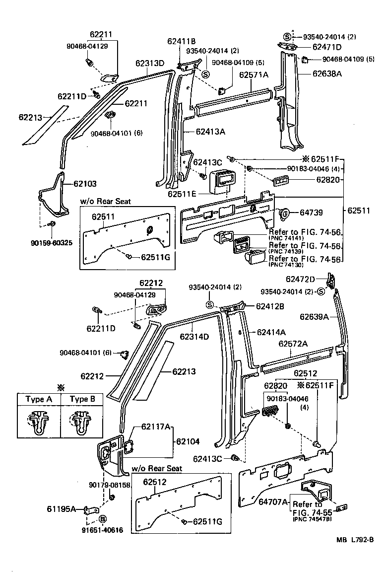 6251290K0403 Board, Quarter Inside Trim, Lh Toyota YoshiParts