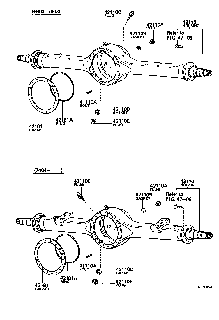 Rear Axle Housing Differential