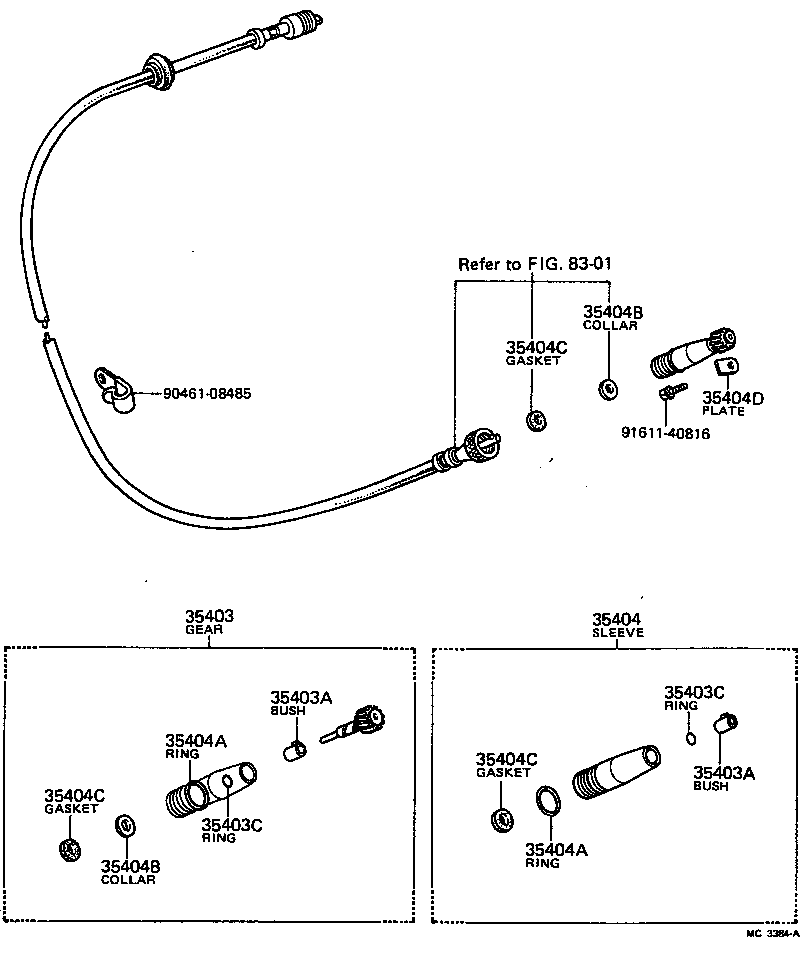 Engranaje impulsado por velocímetro