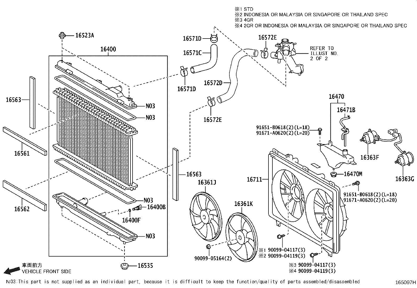 Salida de agua del radiador