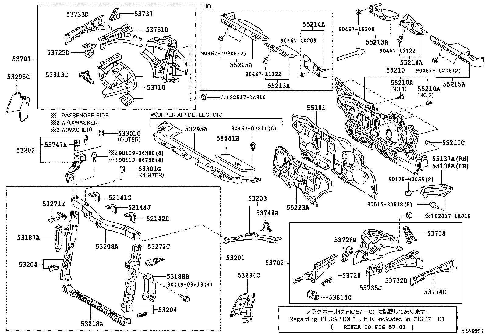 Front Fender Apron Dash Panel