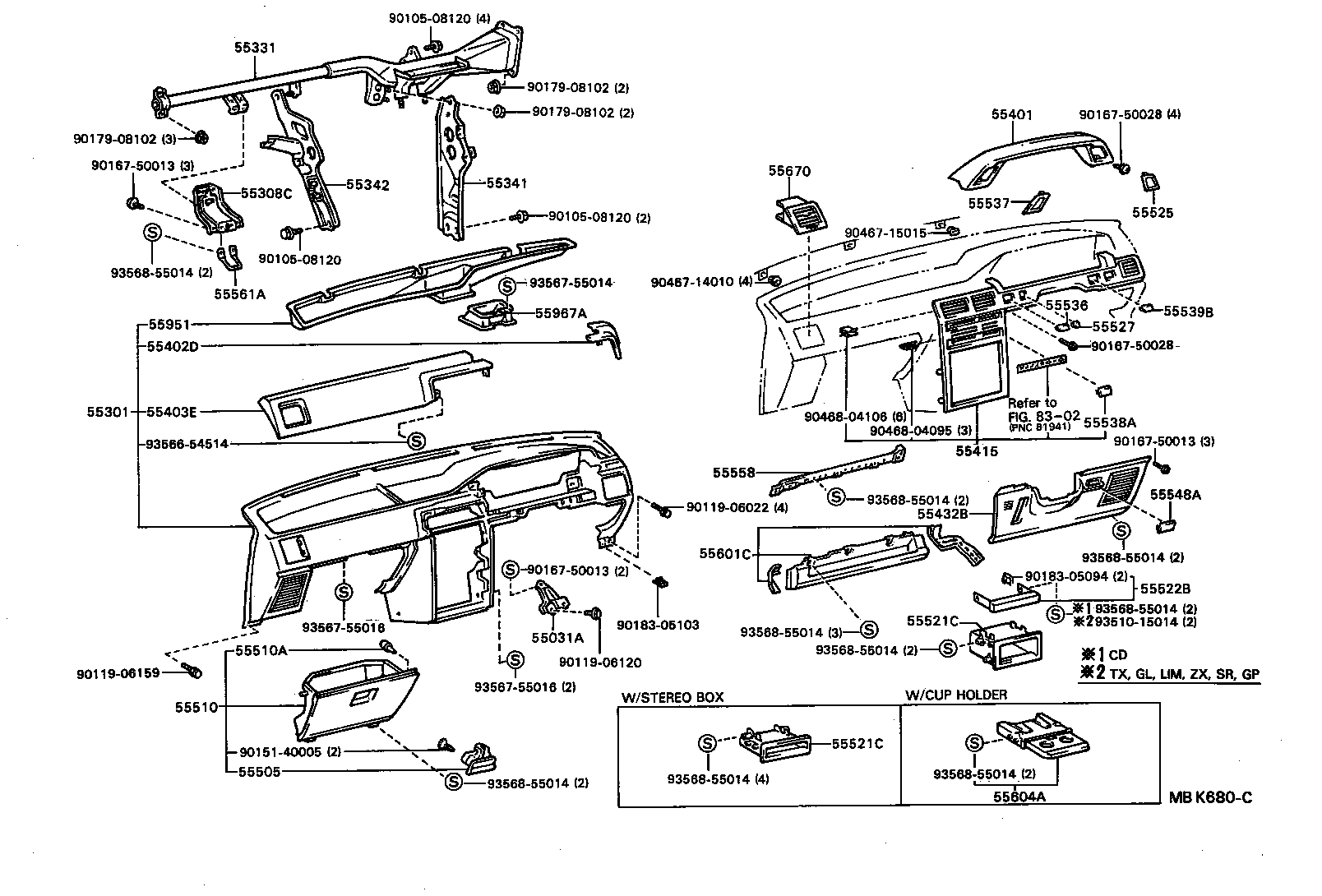 Instrument Panel Glove Compartment