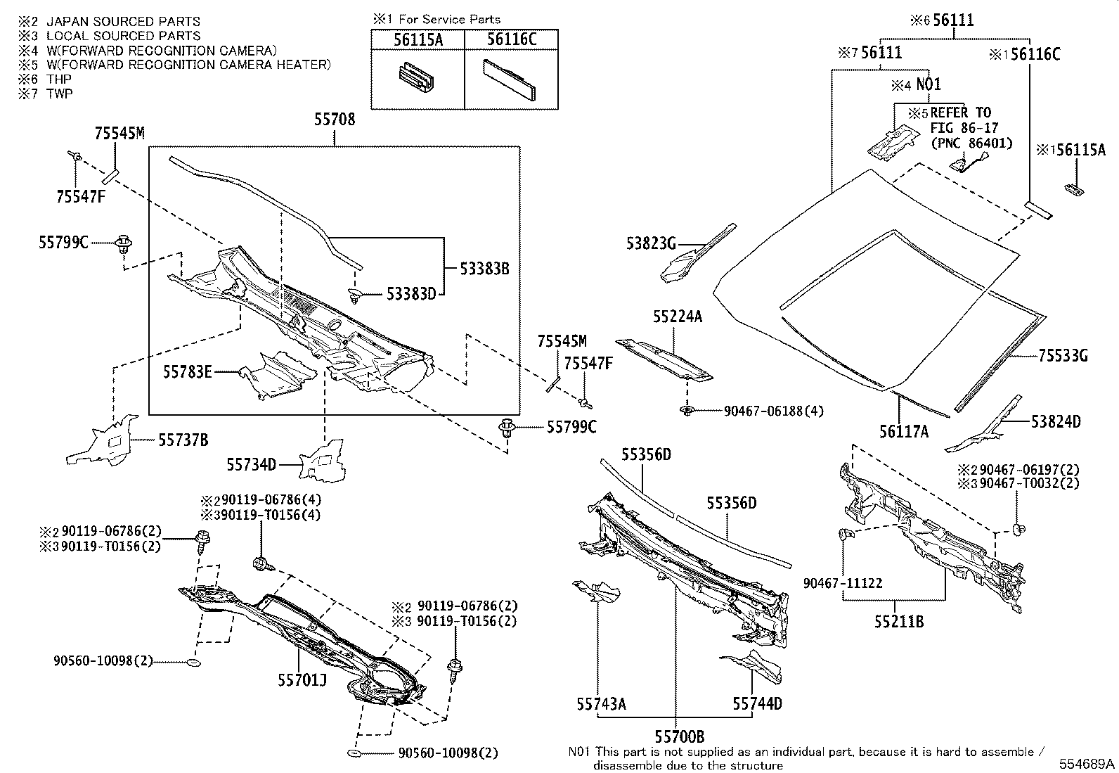 Cowl Panel & Windshield Glass