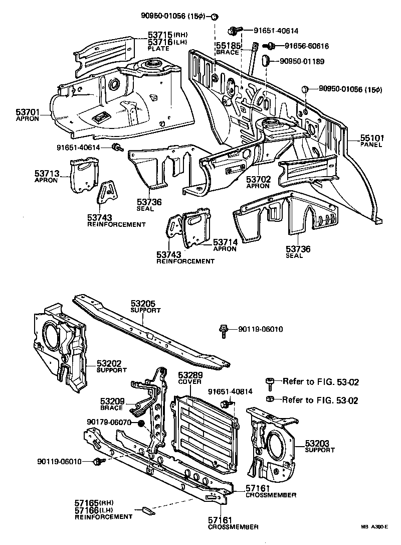 Front Fender Apron Dash Panel