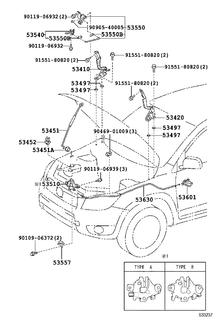 Hood Lock & Hinge