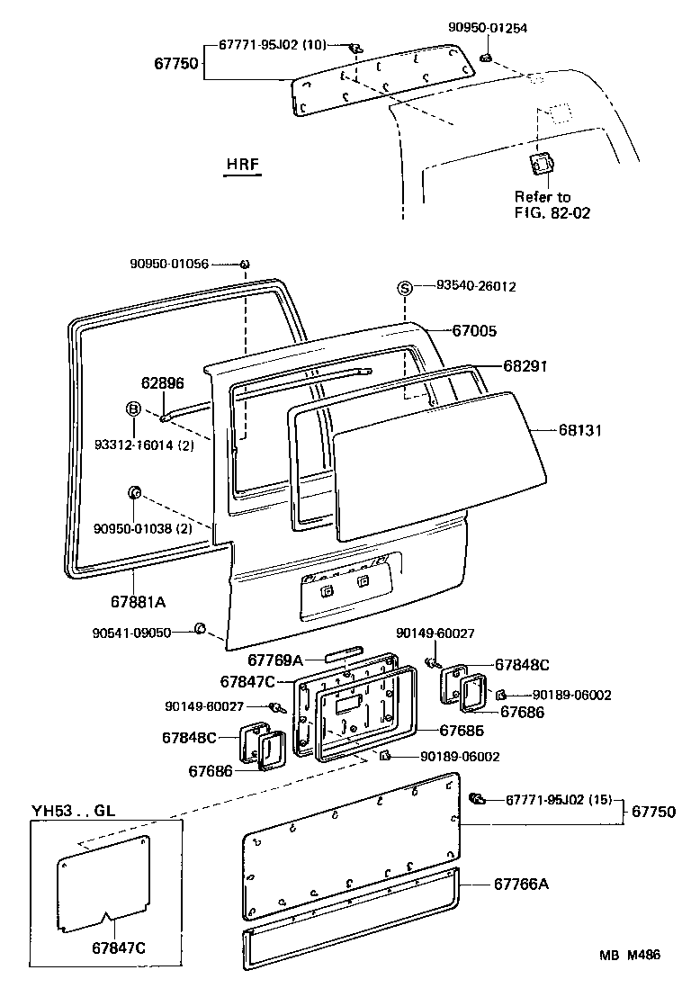 Vidrio del panel de la puerta trasera