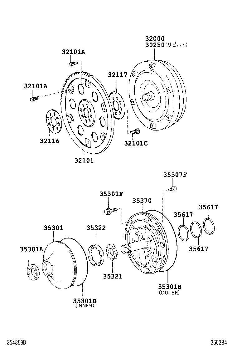 Torque Converter, Front Oil Pump & Chain