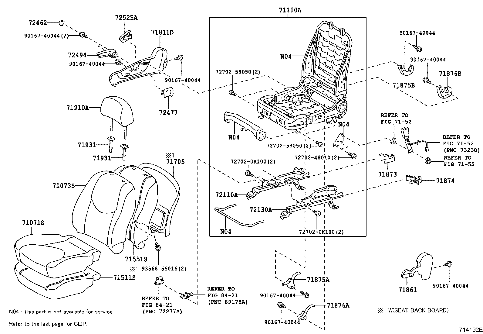 Asiento y pista del asiento