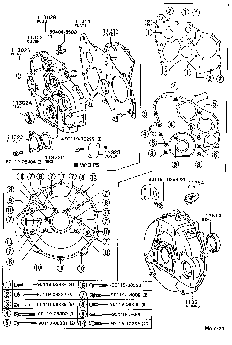 Timing Gear Cover & Rear End Plate