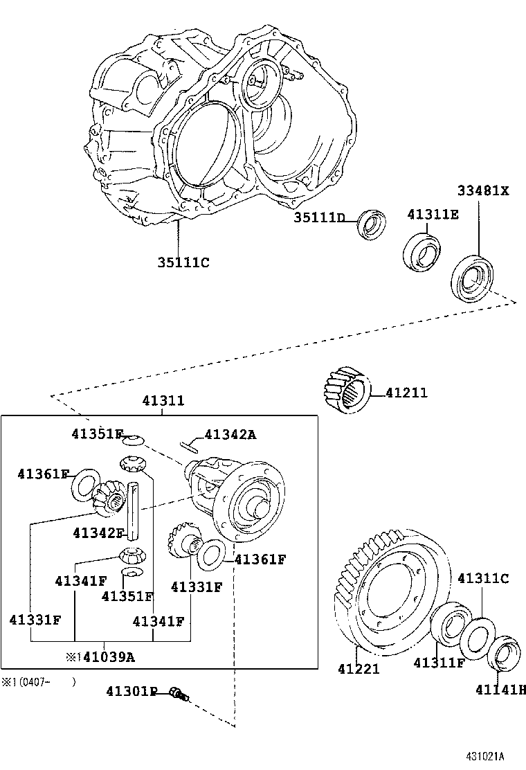 Carcasa del eje delantero y diferencial