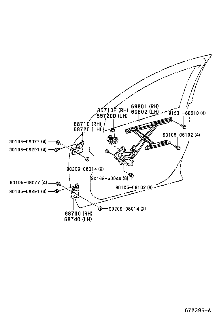 Front Door Window Regulator Hinge