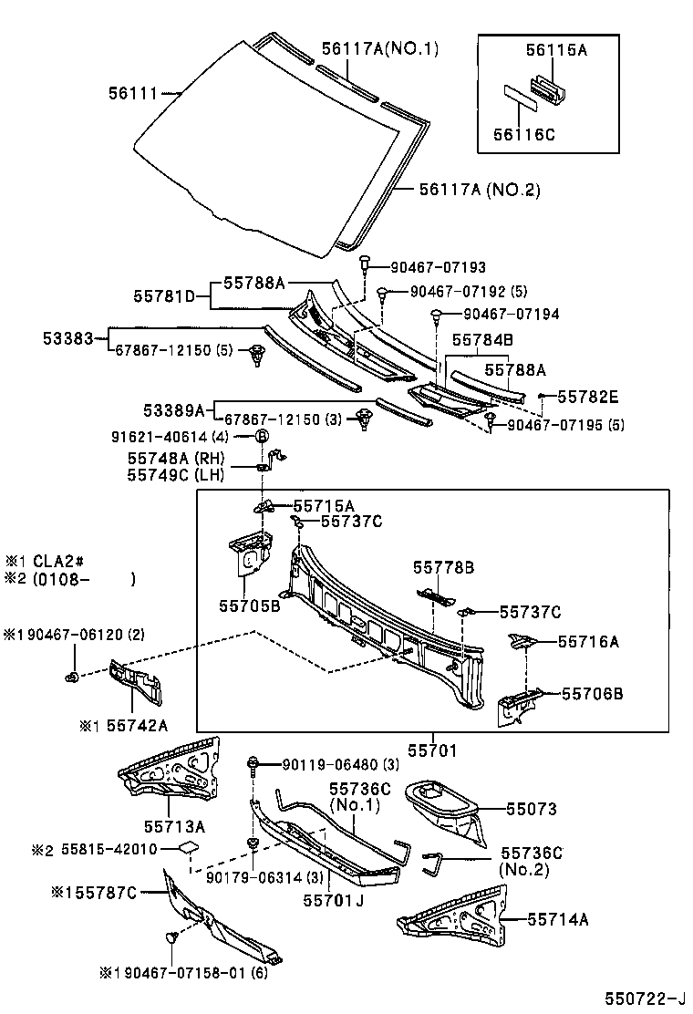 Cowl Panel & Windshield Glass