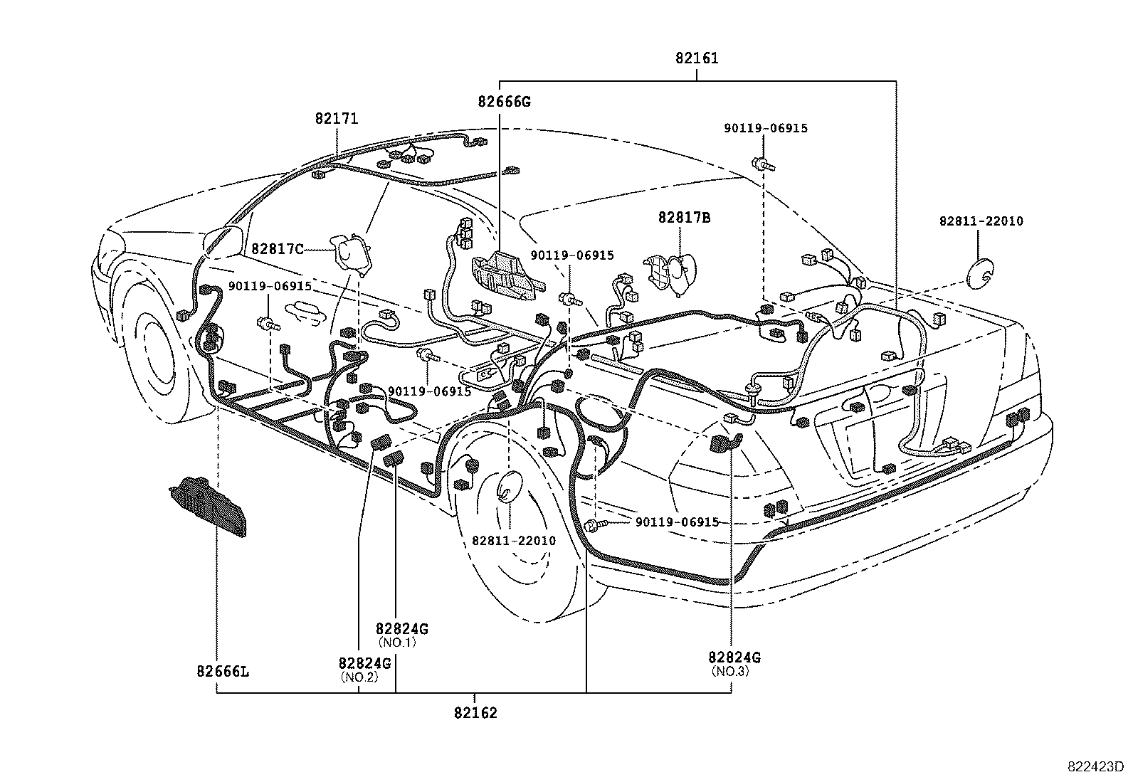 82162-2A591 Wire, Floor, No.2 Toyota | YoshiParts