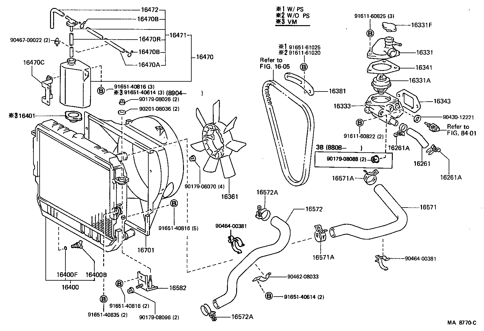 Salida de agua del radiador