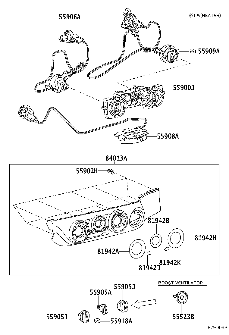 55908-0K080 Cable Sub-Assy, Air Inlet Damper Control Toyota | YoshiParts