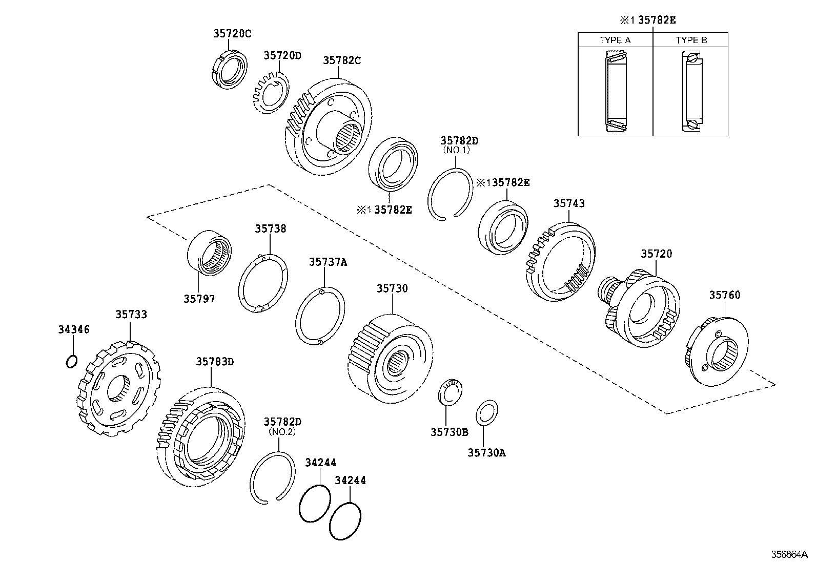 Planetary Gear, Reverse Piston & Counter Gear