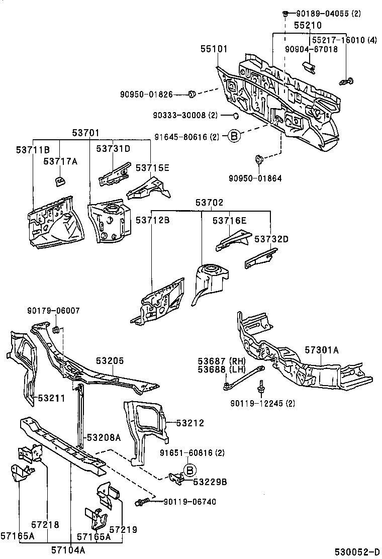 Front Fender Apron Dash Panel