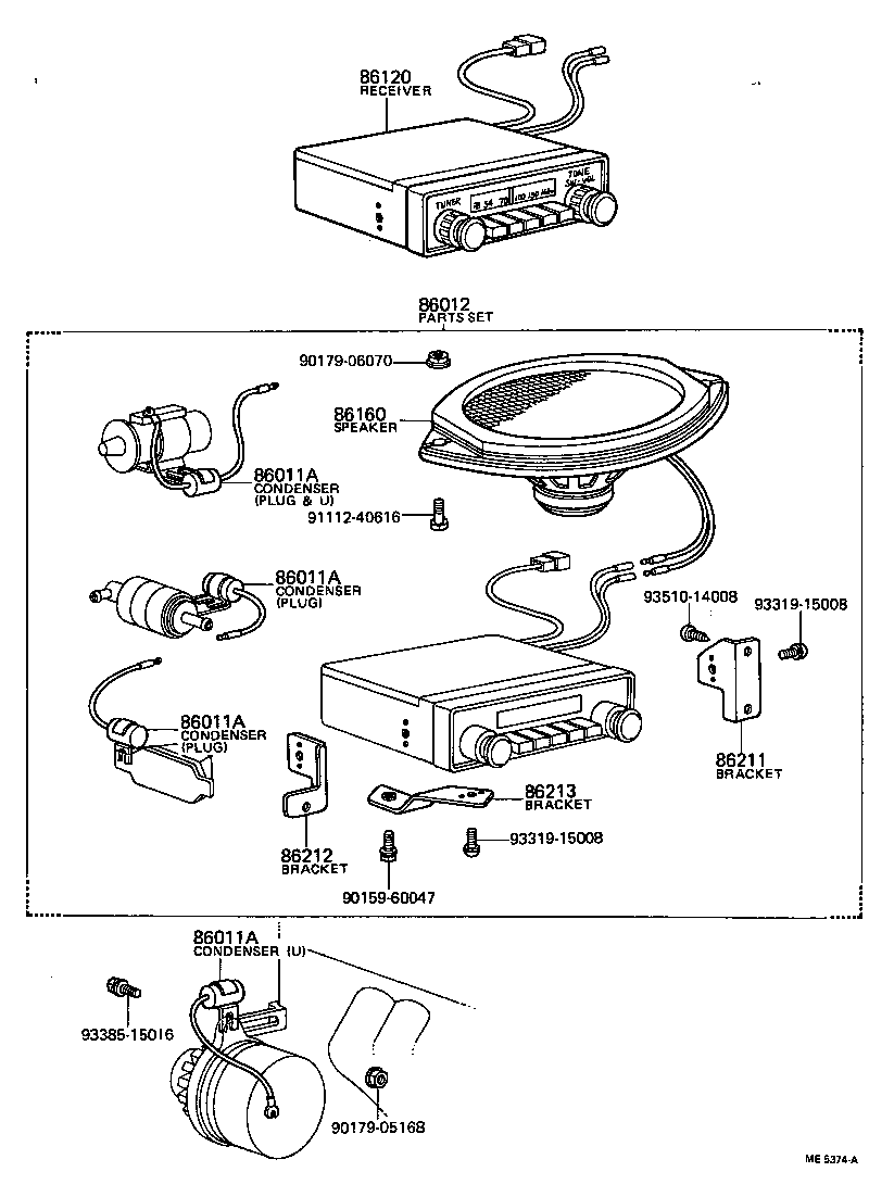 Receptor de Radio y amplificador y condensador