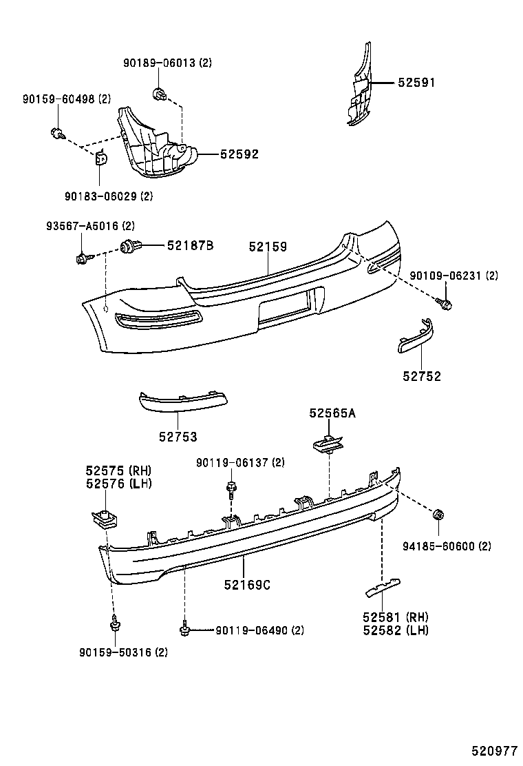 Rear Bumper & Bumper Stay