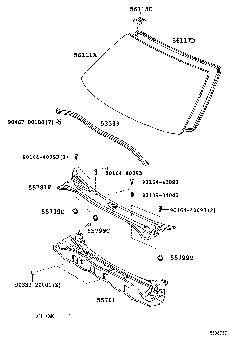 Cowl Panel & Windshield Glass