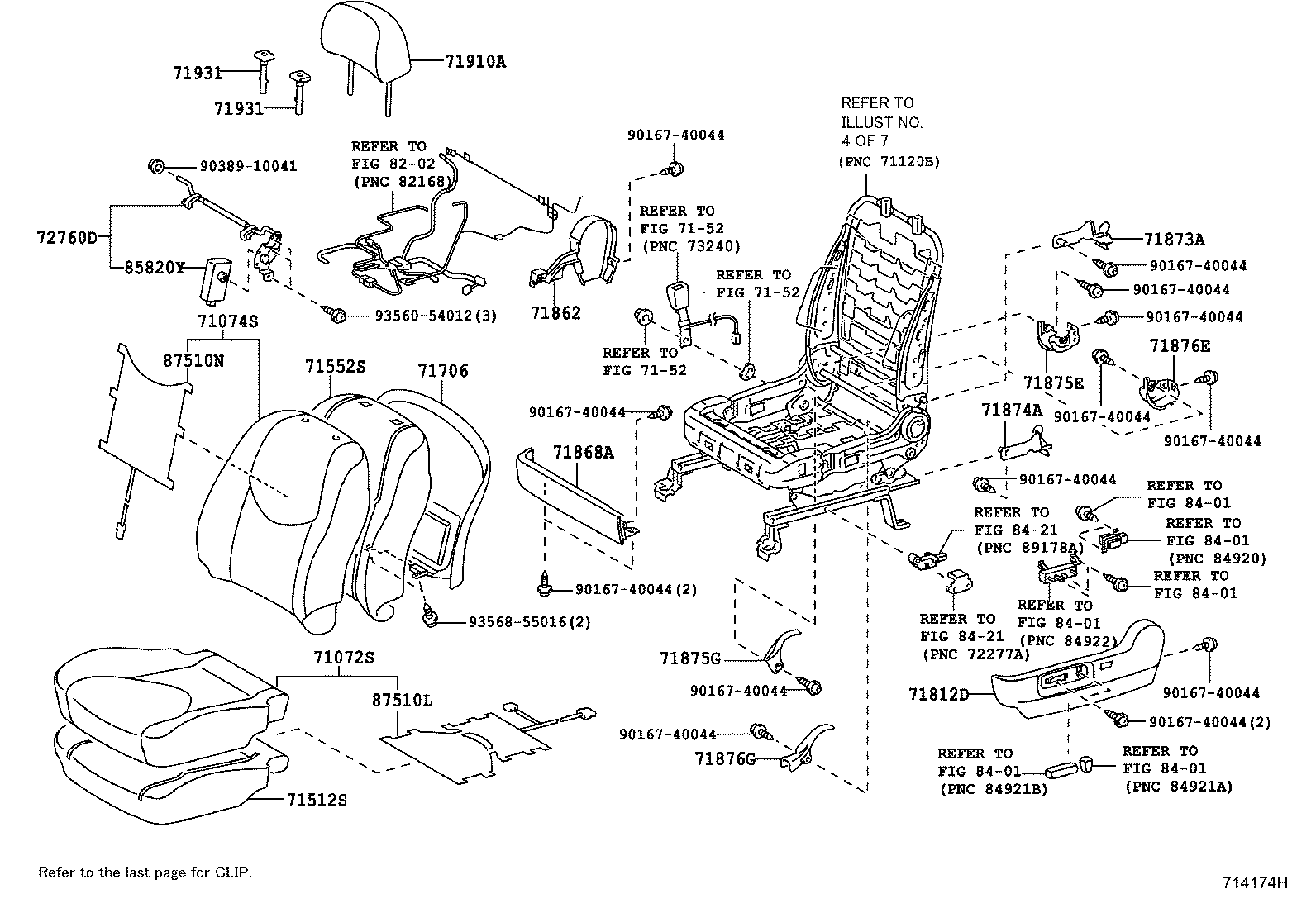 Asiento y pista del asiento