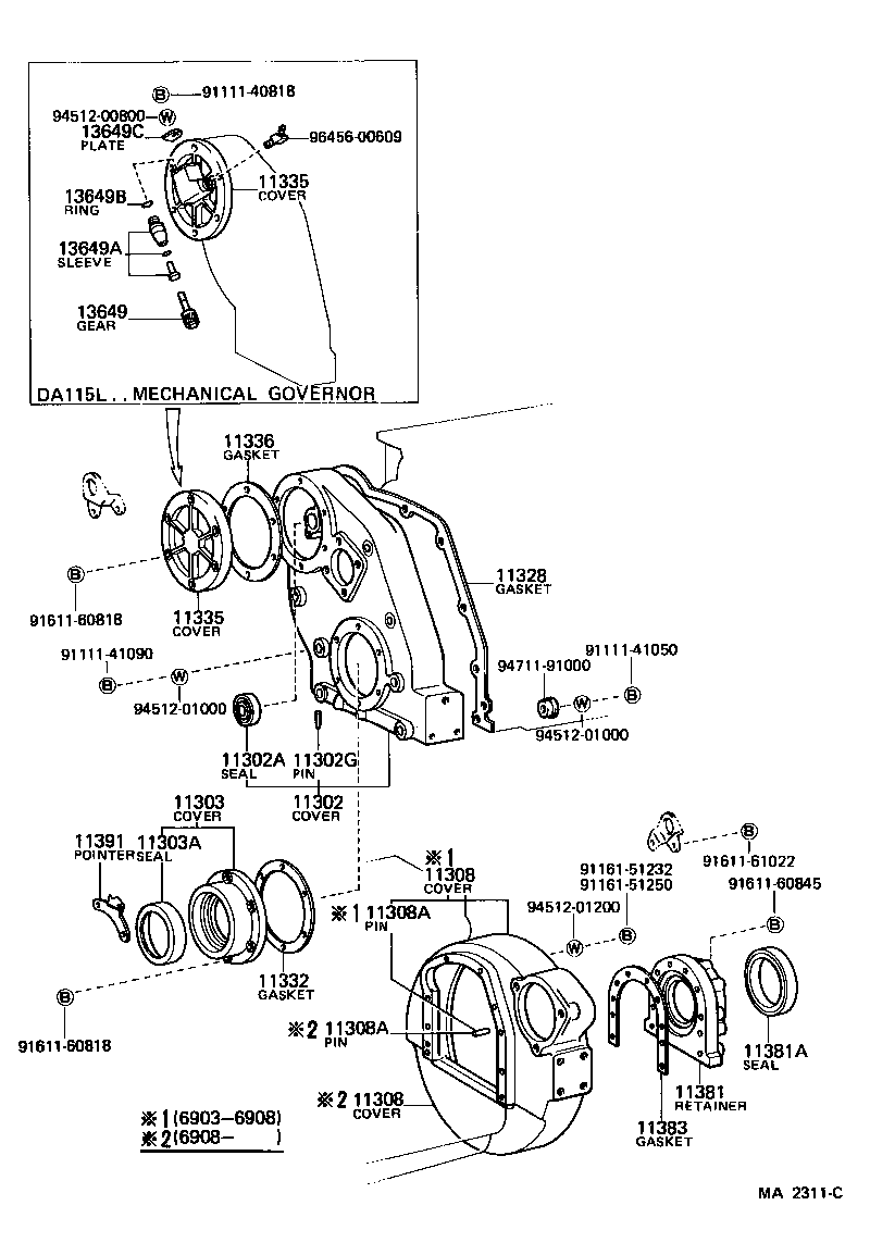 Timing Gear Cover & Rear End Plate