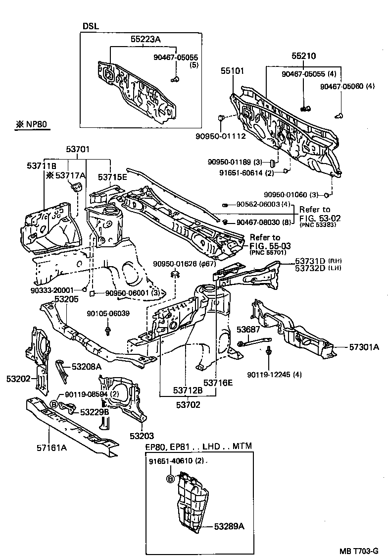 Front Fender Apron Dash Panel