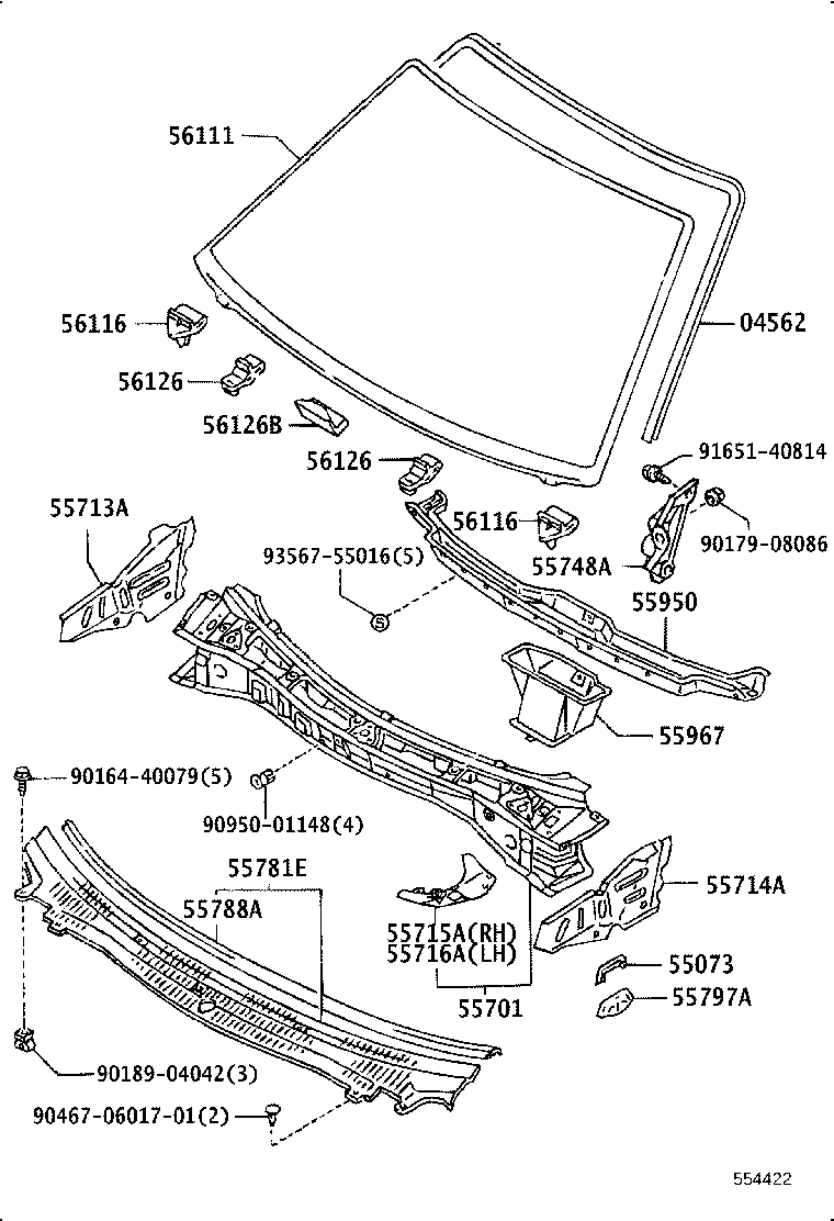 Cowl Panel & Windshield Glass