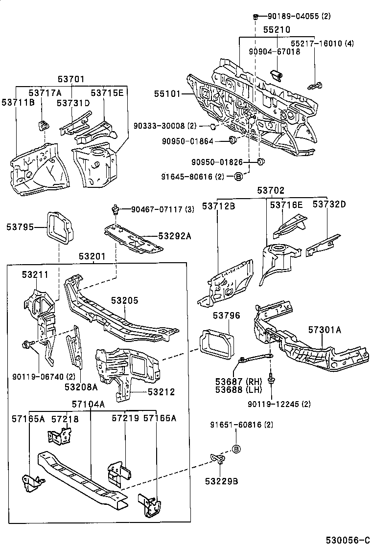 Front Fender Apron Dash Panel