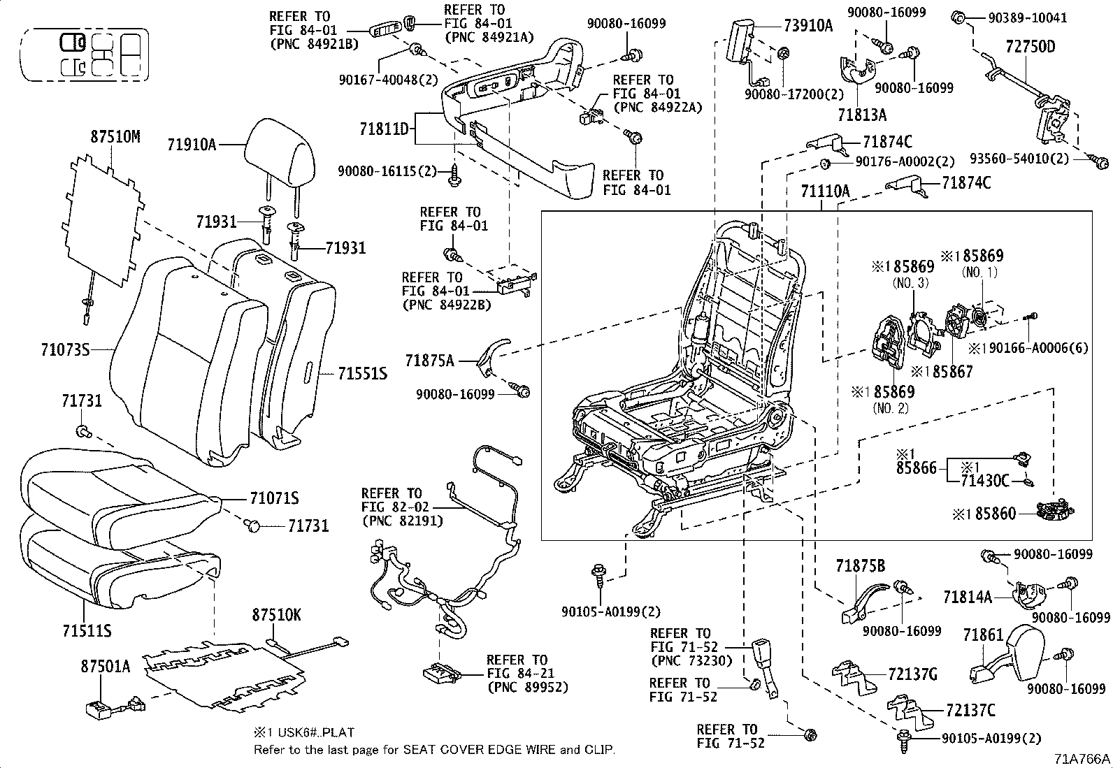 Asiento y pista del asiento
